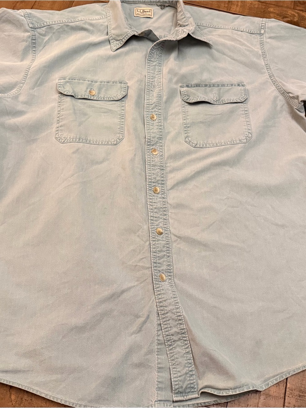 L.L. Bean Pale Blue Casual Button-Down Shirt